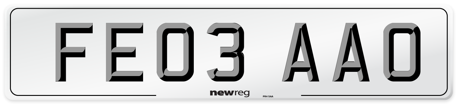 FE03 AAO Number Plate from New Reg
